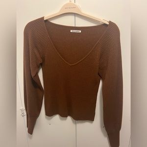 Reformation Cashmere Sweater size small color cinnamon. Retails for 198.